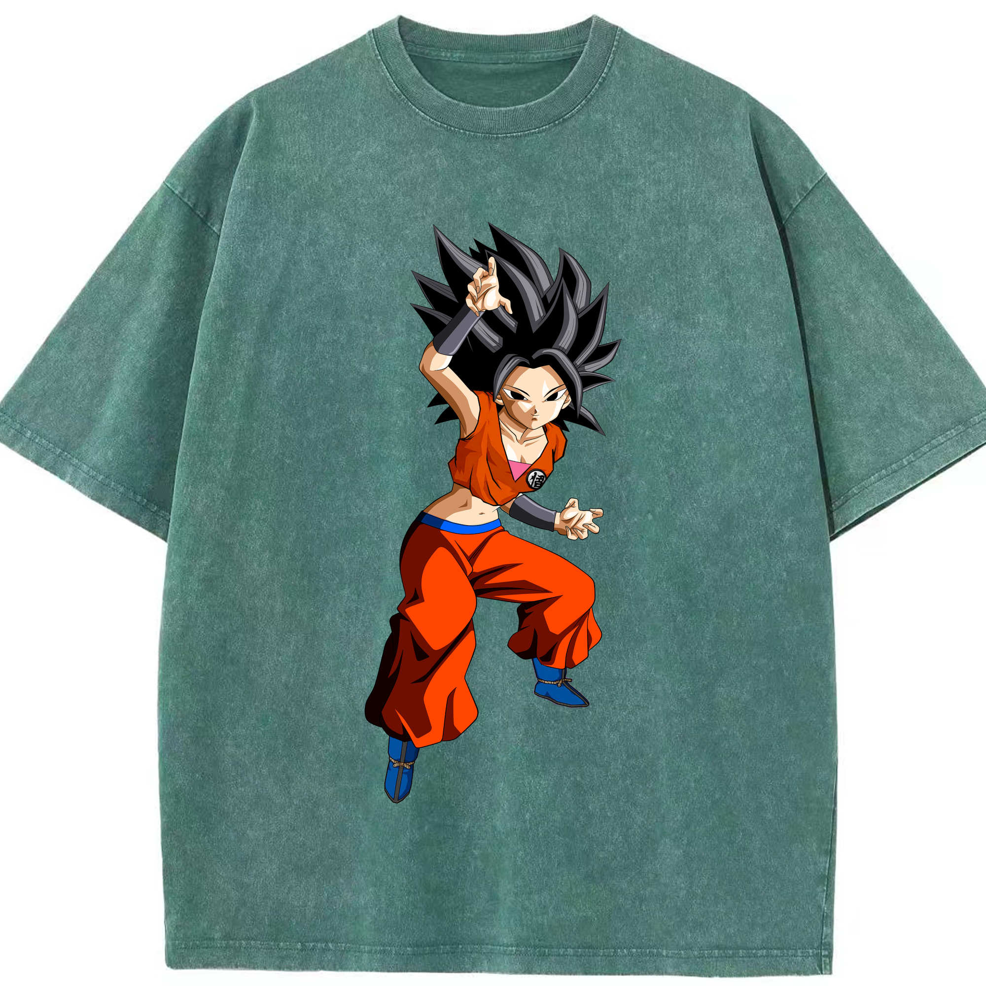 （画像用） ドラゴンボール カリフラ DRAGON BALL Caulifla 綿100% ヴィンテージ風 半袖Tシャツ（フロントプリント）